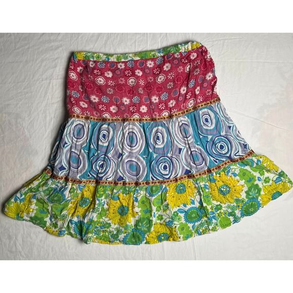 Y2K Passport Girl Skirt Sequins Multicolor Skirt 100% Cotton Size XL Women's - Picture 2 of 6